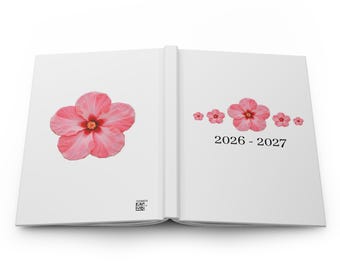 Hibiscus Flower A5 Notebook: Matte Hardcover Journal 2026 Lined Diary