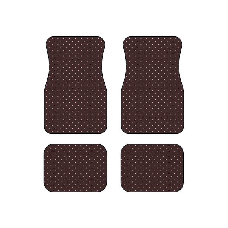 brown and pink polka dot car mats set of 4 car decor