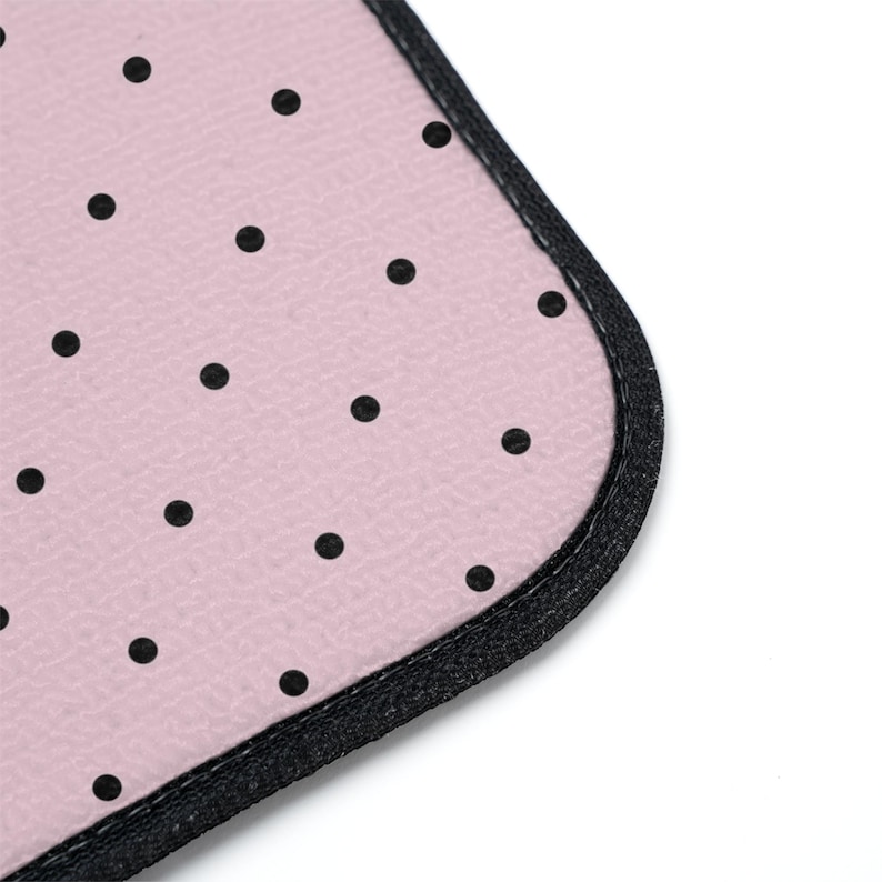 black and pink polka dot car floor mats