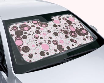 Universal Fit Y2K Circles Car Sun Shade - Reflective, Foldable Windshield Sunshade, UV Heat Protector