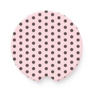 brown and pink polka dot car coaster car accessories