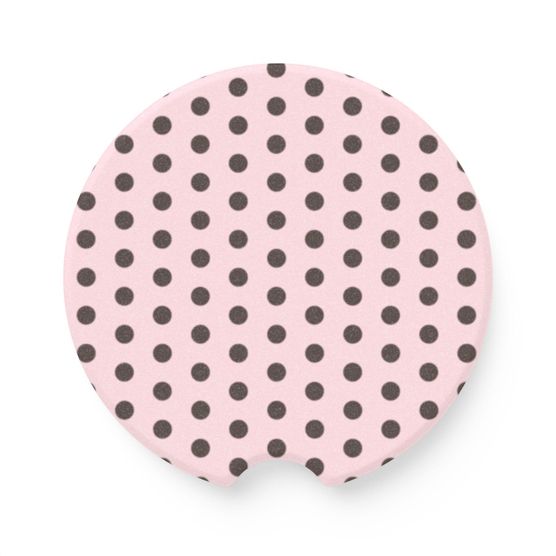 brown and pink polka dot car coaster car accessories