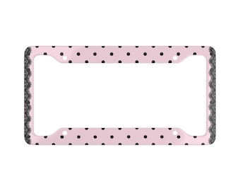 Lace Polka Dot License Plate Frame Car Accessories