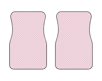 Universal Fit Large Polka Dot Car Mats (2x Front) Mint, Brown & Pink Auto Accessories