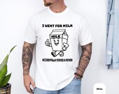 Photo 5 of 8: Funny dad shirt featuring a playful milk carton art graphic and the phrase Accidentally Stayed a Father, a cozy fathers day gift and cool papa outfit with a clever cereal run joke feel for family gag clothes and parenthood apparel