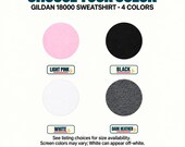 Photo 16 of 20: Color options graphic showing four circular swatches labeled light pink, black, white, and dark heather.