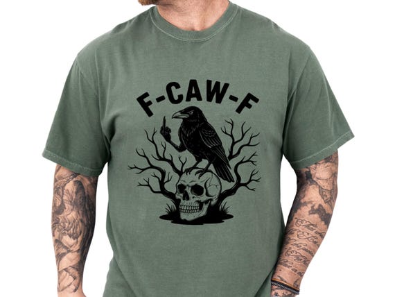 Crow skull graphic tee listing image