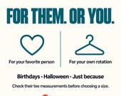 Photo 15 of 17: A promotional graphic titled For Them. Or You. featuring icons of a heart and a hanger with text suggestions for gifting.