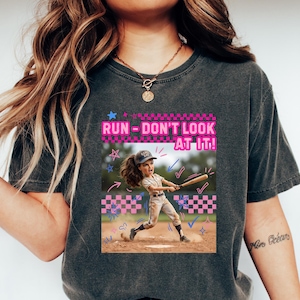 Run Don't Look At It Baseball Doll Shirt, Funny Doll Face Meme Tee, Game Day Softball Shirt, Baseball Mama Graphic Tee, Sports Mom Humor