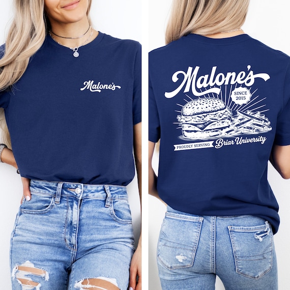 Malone's Bar Off Campus Unisex T-Shirt, Briar U Hockey Romance Tee, Best Burgers Hastings MA, Bookish Gift