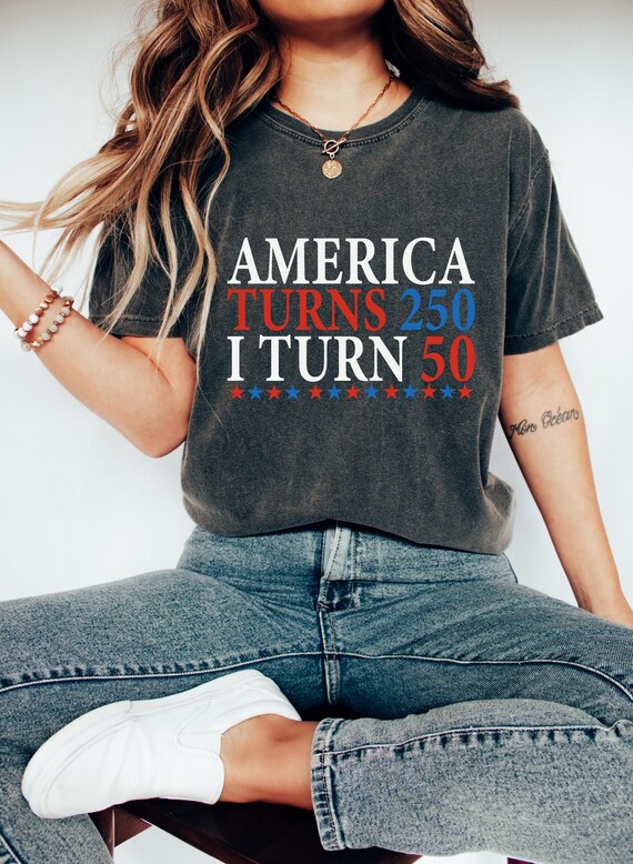 50th Birthday Shirt 1976, America Turns 250 Tee, 50th Birthday Gift, Patriotic Birthday Shirt 2026, 1976 Birthday Tee