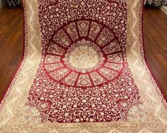 200x300 Roter Seidenteppich - Persisches Medaillon Luxus Design