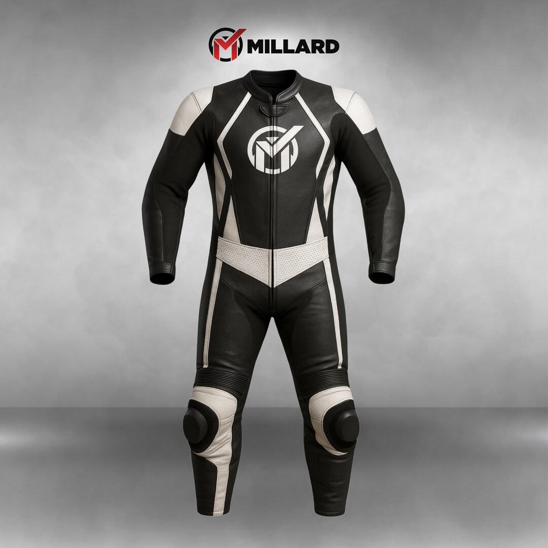 Tracksuit Racing Custom Motorcycle Racing Suit Black & White | Motorbike Leather Track ...