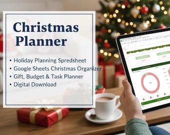 Christmas Planner Spreadsheet | Google Sheets Holiday Organizer (Digital Download)