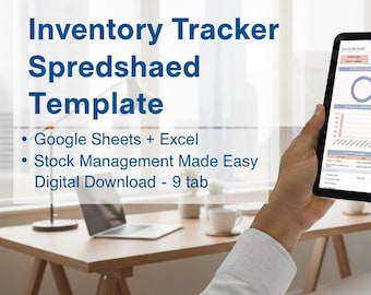 Inventory Tracker Spreadsheet Template | Stock Management Sheet | Google Sheets & Excel | Small Business Inventory Control