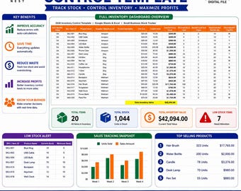 2026 Inventory Control Template, Small Business Stock Tracker (Google Sheets, Excel)