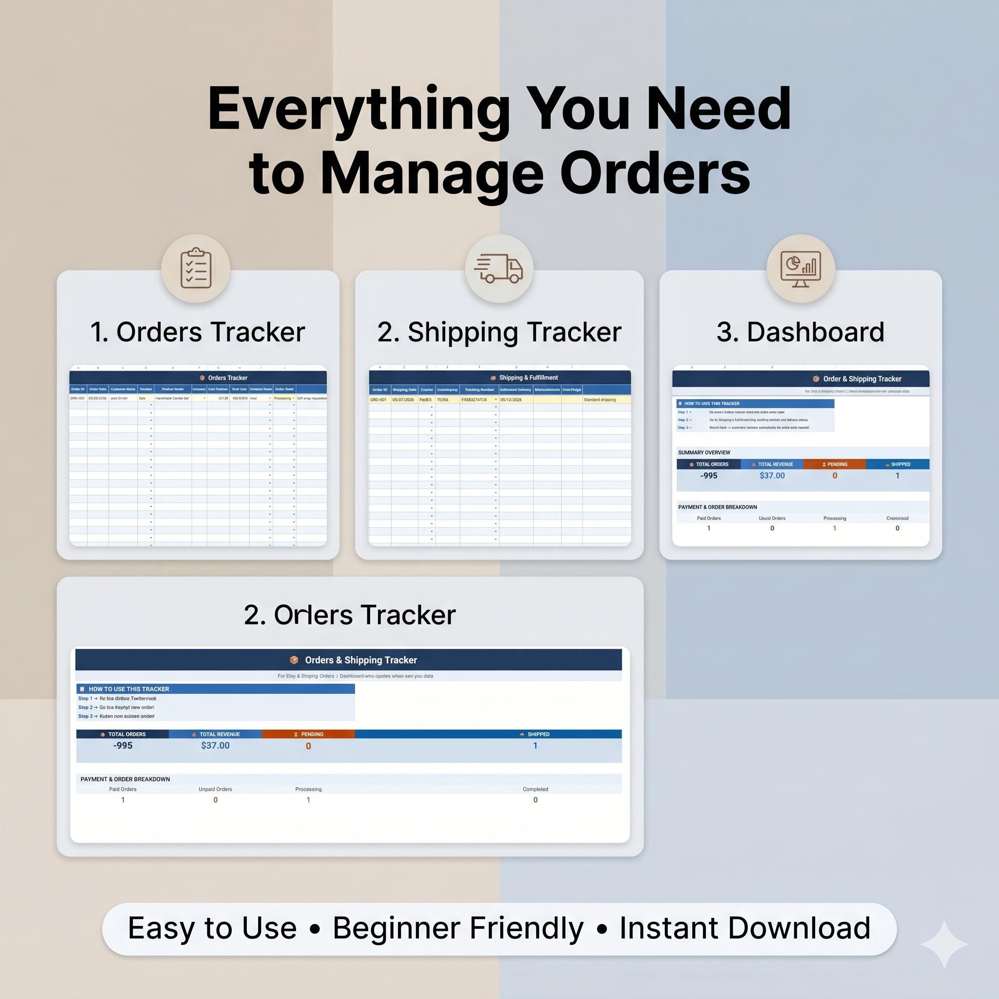 Package Tracker. Excel Order & Shipping Tracker Excel Template, Etsy Seller Spreadsheet ...