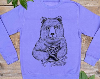 Breakfast Bear Jumper mens, bear sweater, cheerios cereal