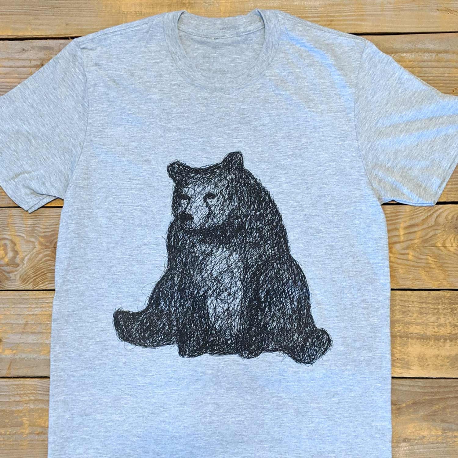 Sitting Bear T-shirt Sustainable Cotton Graphic Tee Gift - Etsy UK