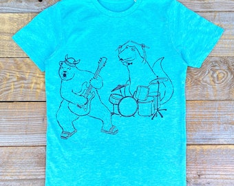 Bear and Guitar T-shirt,  Gift for kids, Child T-shirt, Boys Bear tshirt, Graphic