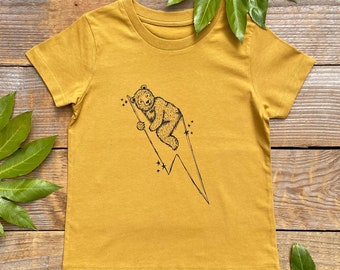 Bear and Lightning Kids T-shirt, Gift for Baby, graphic tee