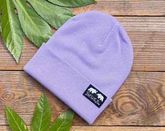 Bear Beanie Hat, Lilac beanie, cool bear beanie, Gift