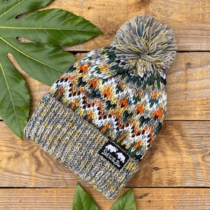 Bobble Winter Hat, gorro de punto, Tweed