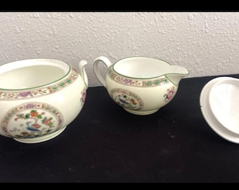 Zuccheriera e lattiera Lenox “Ming” con coperchio – Condizioni perfette – Vintage Lenox Chin