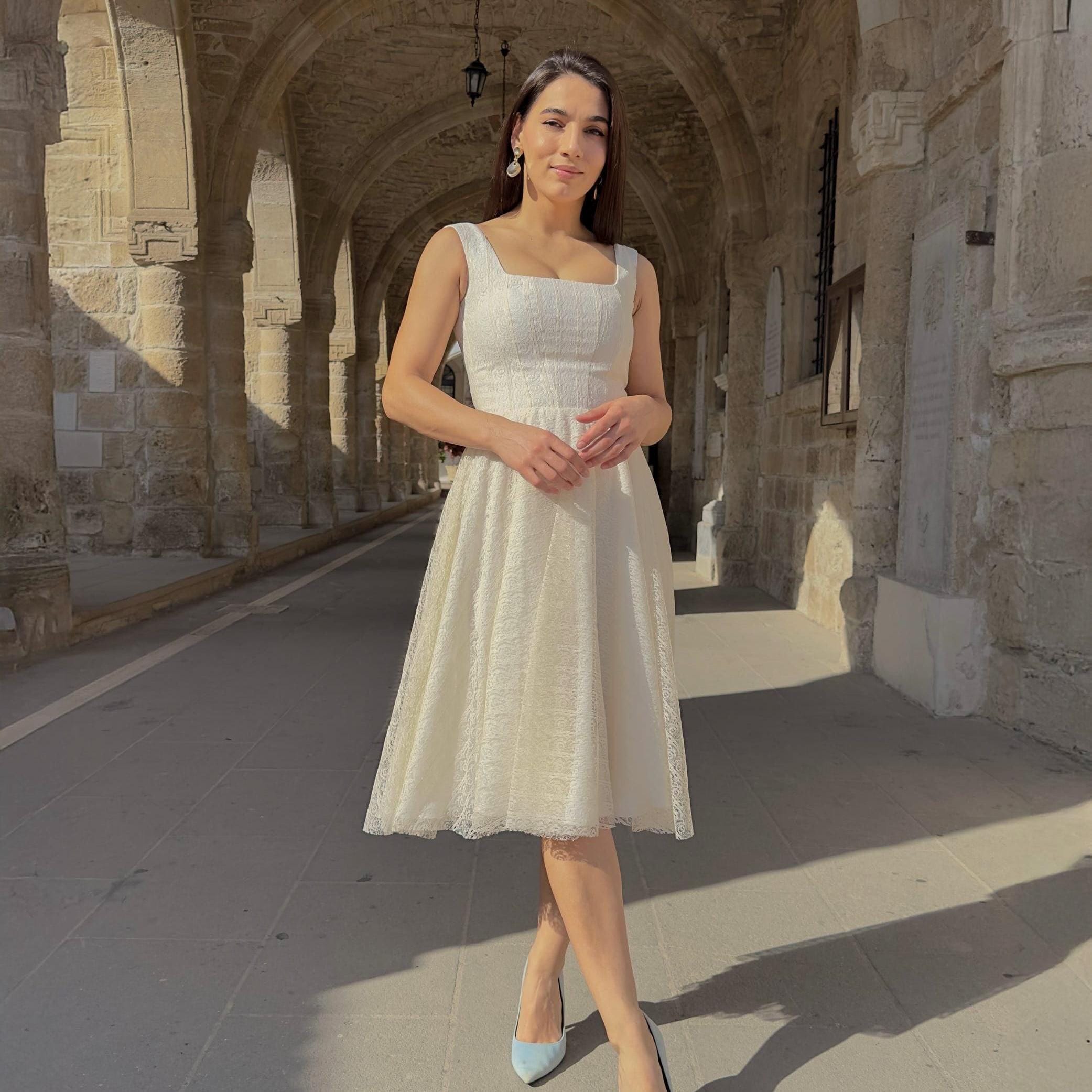 White Pearl Midi Dress - Etsy