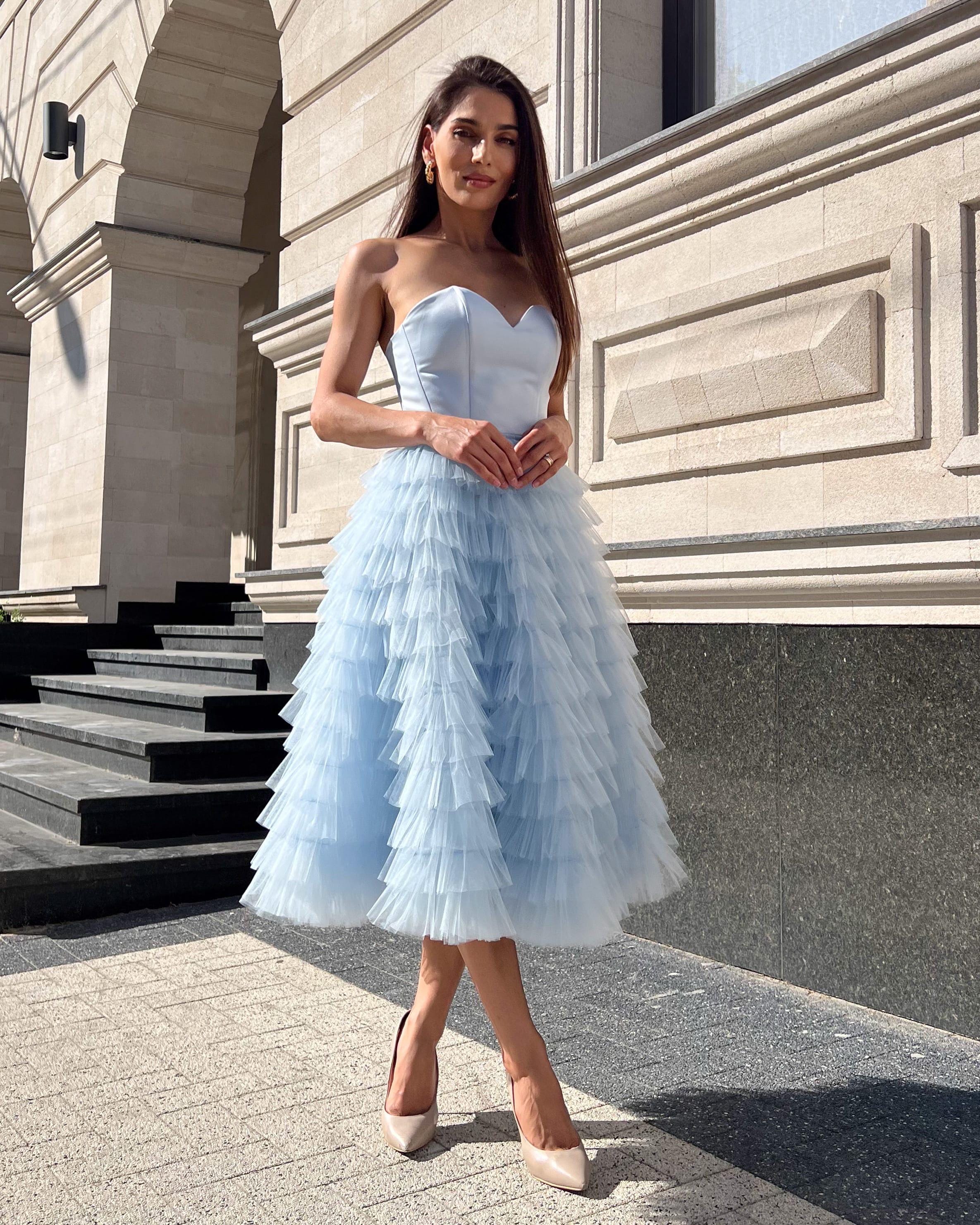 blue tulle corset dress A-Line Sweetheart Neck Tulle Lace Royal Blue Long Prom Dress PSK491 US2 / Custom Color