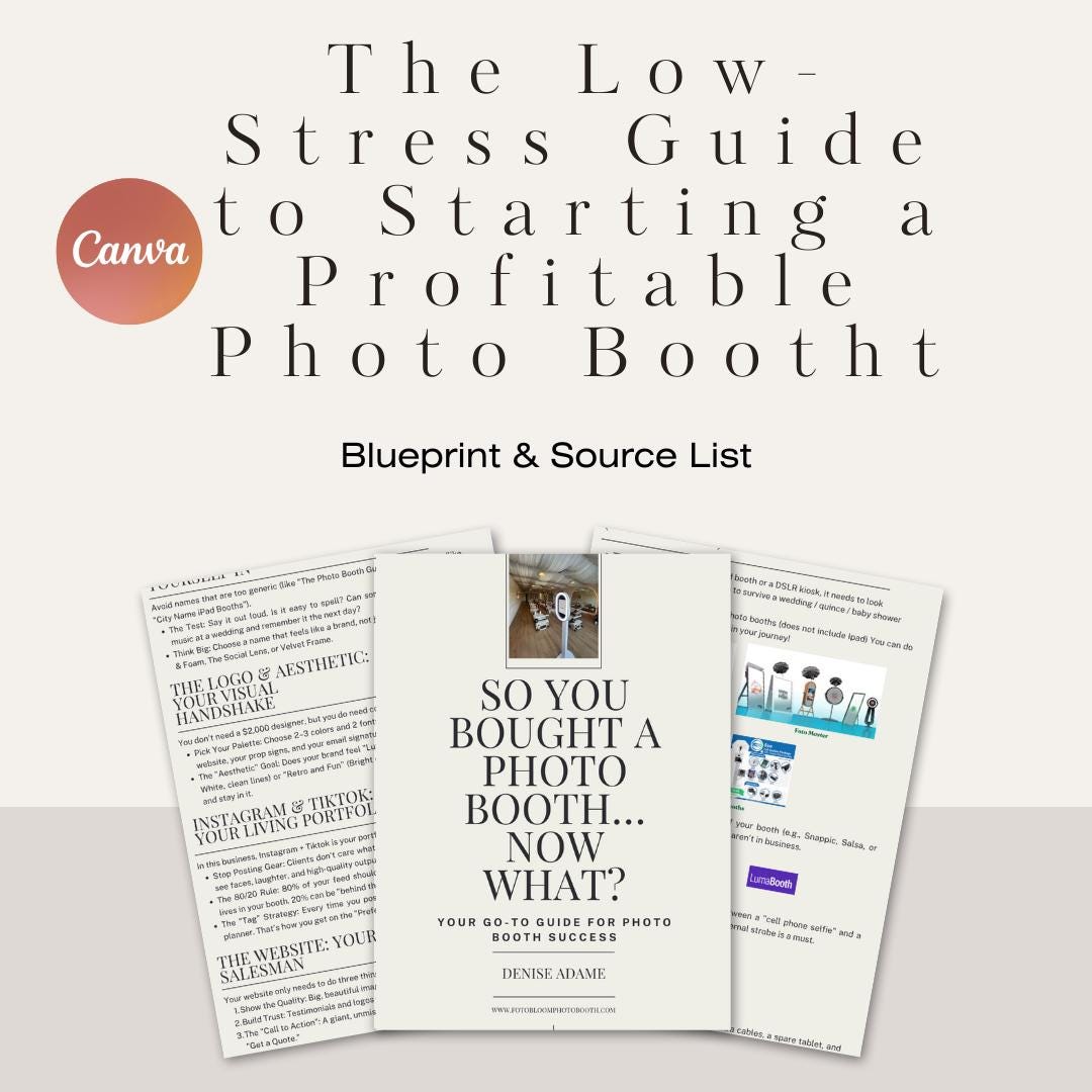 Photo Booth Business Startup Guide | PDF With Equipment Links | Digital ...