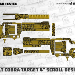 Colt Cobra Target 4” Scroll Design  SVG | Laser Cut File