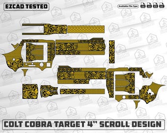 Colt Cobra Target 4” Scroll Design  SVG | Laser Cut File