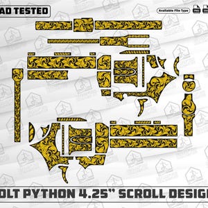 Colt Python 4.25 Inch Scroll Design SVG | Laser Cut File