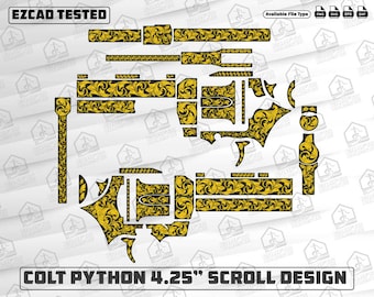 Colt Python 4.25 Inch Scroll Design SVG | Laser Cut File