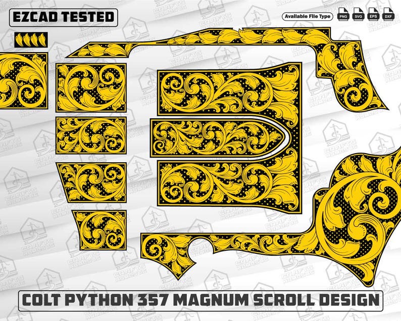Colt Python 357 Magnum Scroll Design SVG | Laser Cut File | Engraving ...
