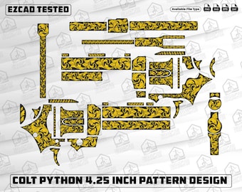 Colt Python 4.25 Inch Scroll Design SVG | Laser Cut File