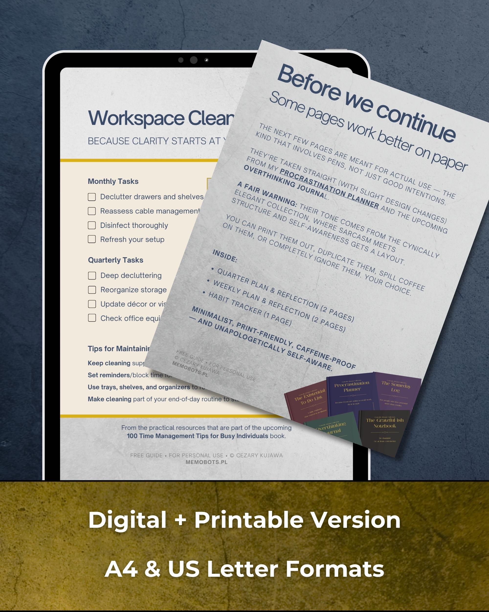 Productivity Starter Kit Printable Planner Time Management Guide ...