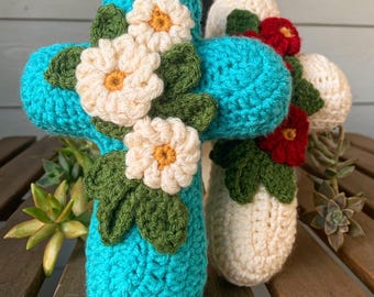 Crochet Floral Cross