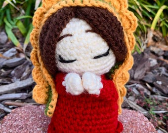Crochet Virgin of Guadalupe + Car Charm Option
