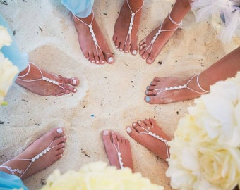 Beach Wedding Foot Jewelry- Barefoot Sandals Bridesmaid Gift- Barefoot Wedding Shoes- Beach Wedding Barefoot Sandals- Barefoot Bride Gift