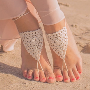 Boho Wedding Shoes Barefoot Sandals Wedding Beach Wedding Barefoot Sandals Foot Jewelry Beach Wedding Shoes Bridesmaid Gift image 1