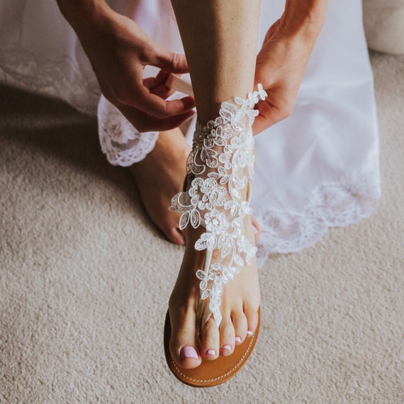 bridal barefoot sandals