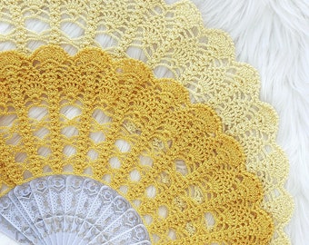 Lace Hand Fan, Bridal Bouquet Alternative, Spanish Wedding Accessory, Mother of the Bride Gift, Hand Held Fan, Crochet Lace Fan