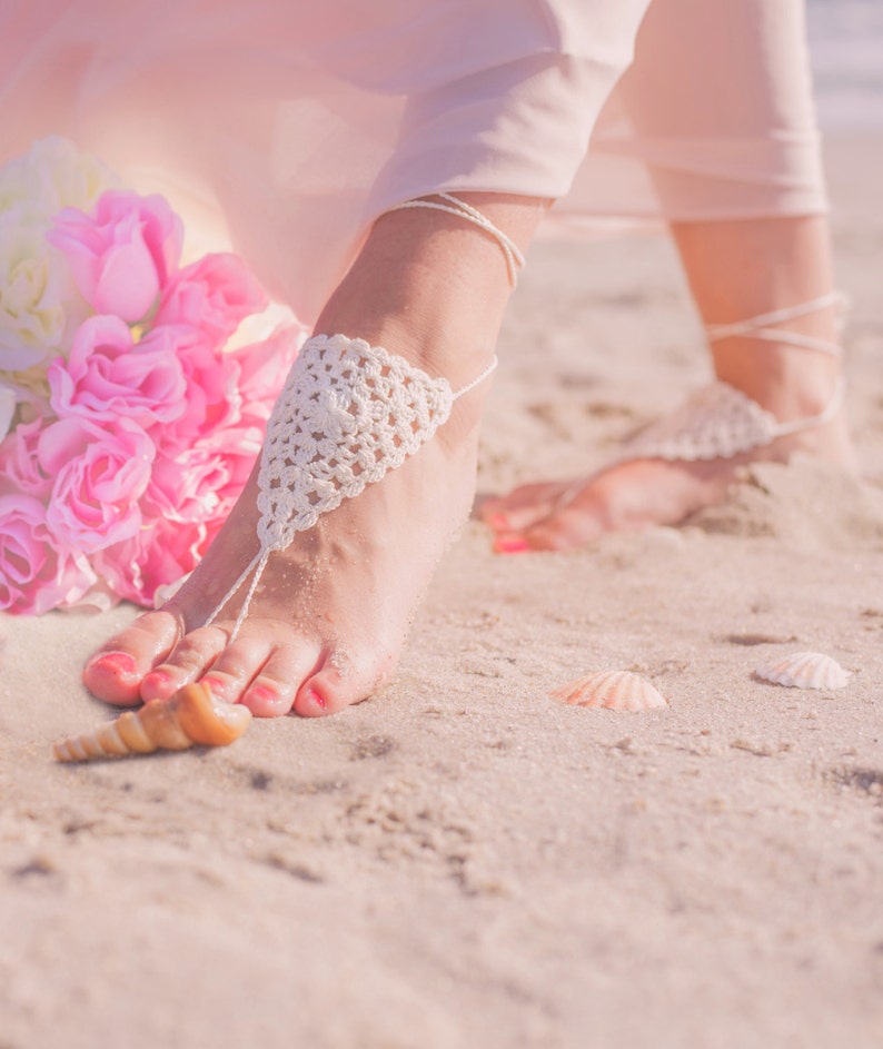 Boho Wedding Shoes Barefoot Sandals Wedding Beach Wedding Barefoot Sandals Foot Jewelry Beach Wedding Shoes Bridesmaid Gift image 4