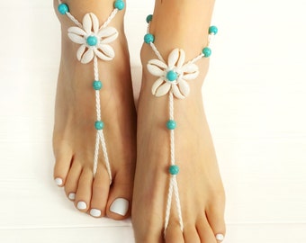 Boho Wedding Sandals- Starfish Barefoot Sandals- Beach Wedding Sandals- Foot Jewelry- Boho Barefoot Sandals- Beach Theme Wedding- Sandle