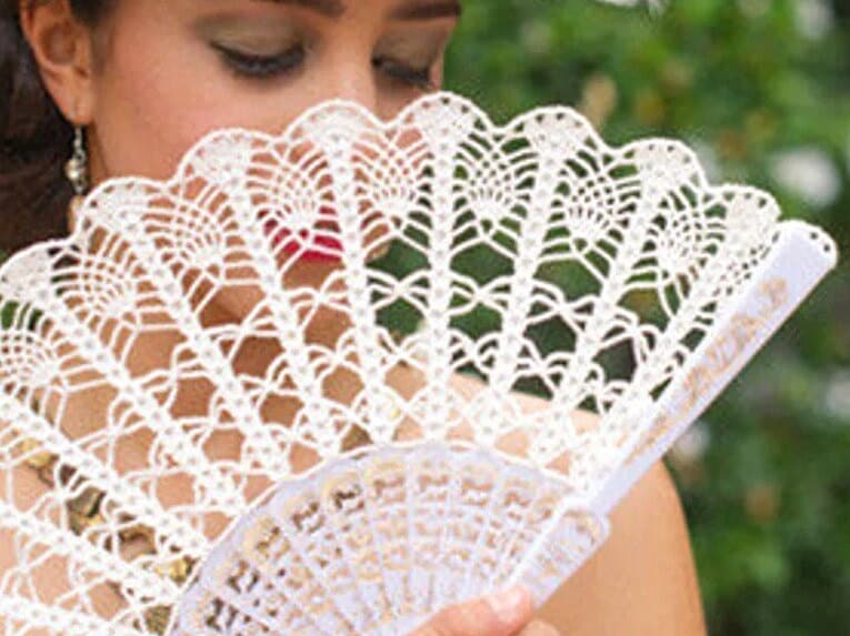 Wedding Lace Fan- Hand Held Fan- Gift for Her- Gift under 50- Lace Hand Fan- Folding Hand Fan- Spanish Wedding Fan- Bridal Fan- Mother Bride
