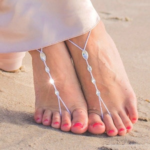 Foot Jewelry Barefoot Sandals, Footless Sandals, Beach Wedding Crystals Bridal Barefoot Minimalistic Sandals, Bridesmaids Gift, Boho Wedding