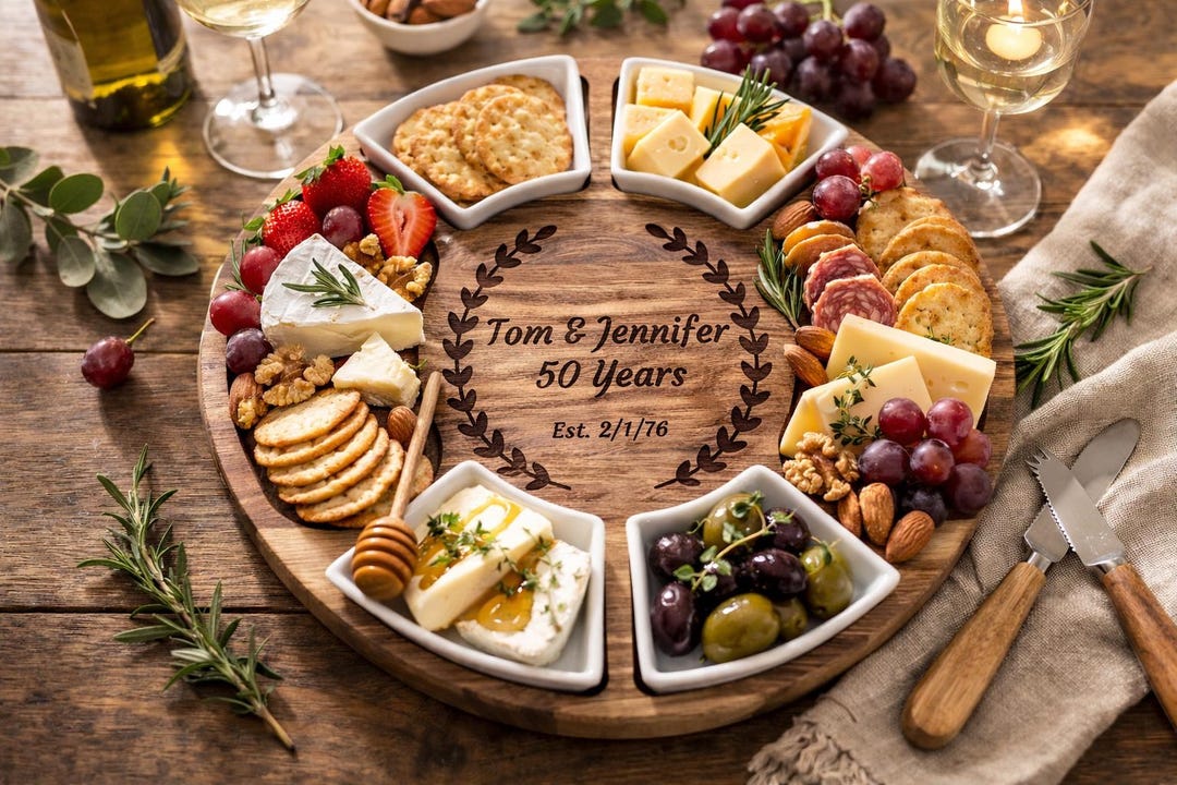 Wedding Gift for Couple, Engraved Acacia Charcuterie Board ...