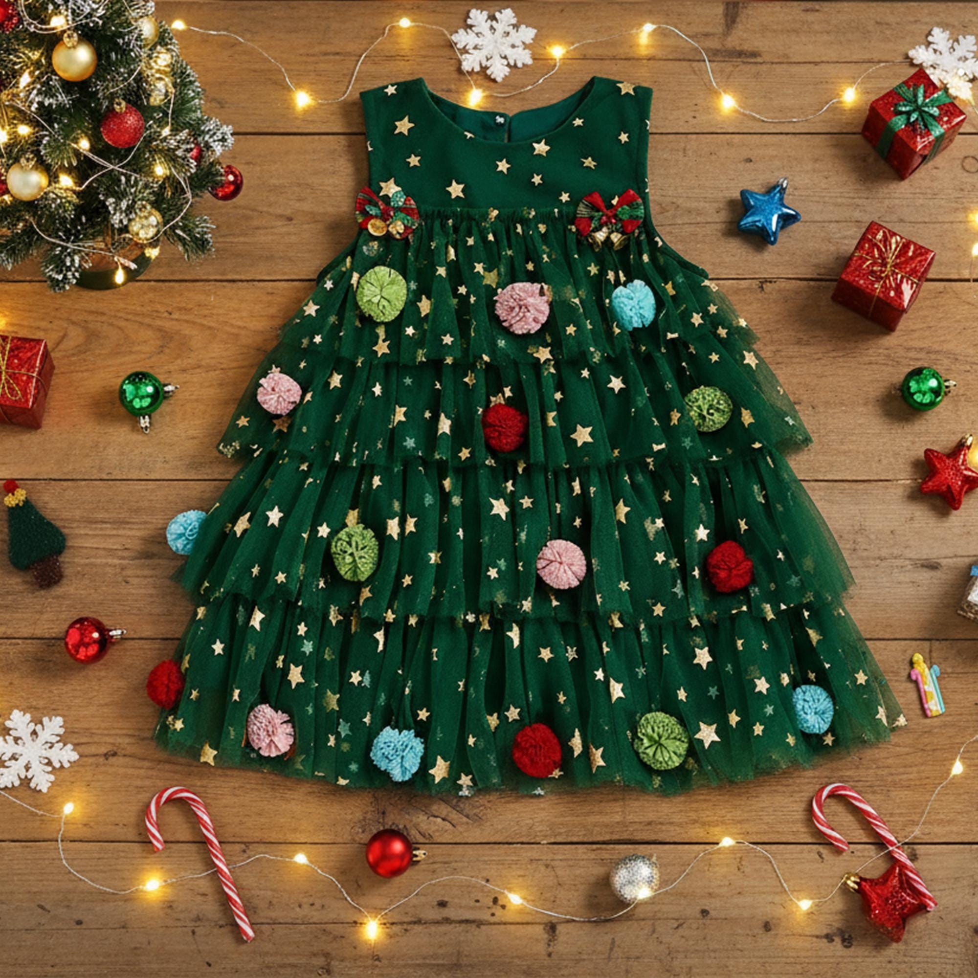 h and m christmas tree dress